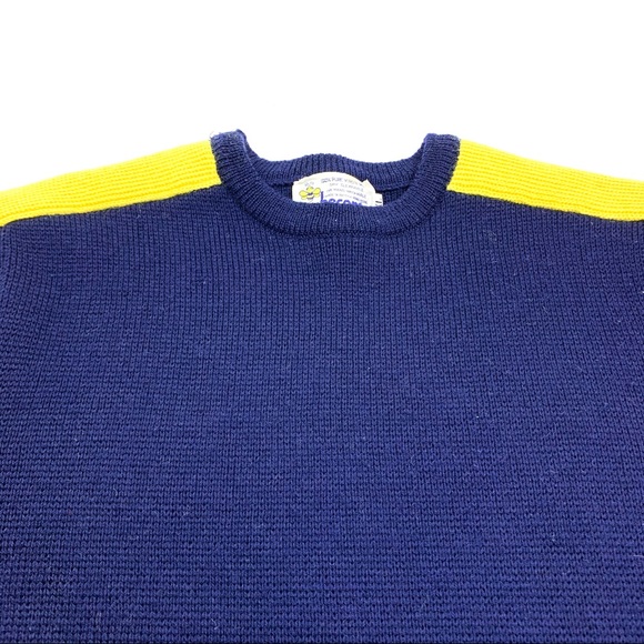 Beconta Vintage Virgin Wool Knit Sweater Blue XL - Picture 3 of 12